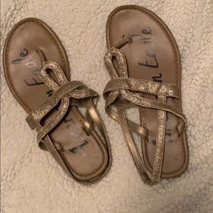 American Eagle gold sandals